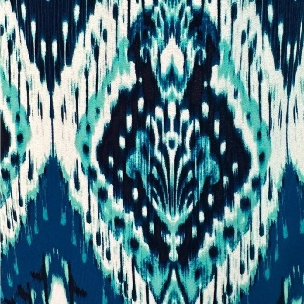 Enfocus Studio Women Maxi Dress 6 Emerald Print Blue Green White Boho Sleeveless - Picture 13 of 13
